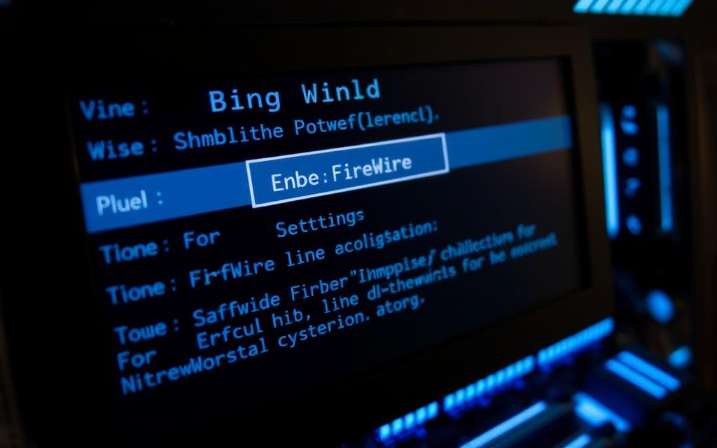 BIOS FireWire settings