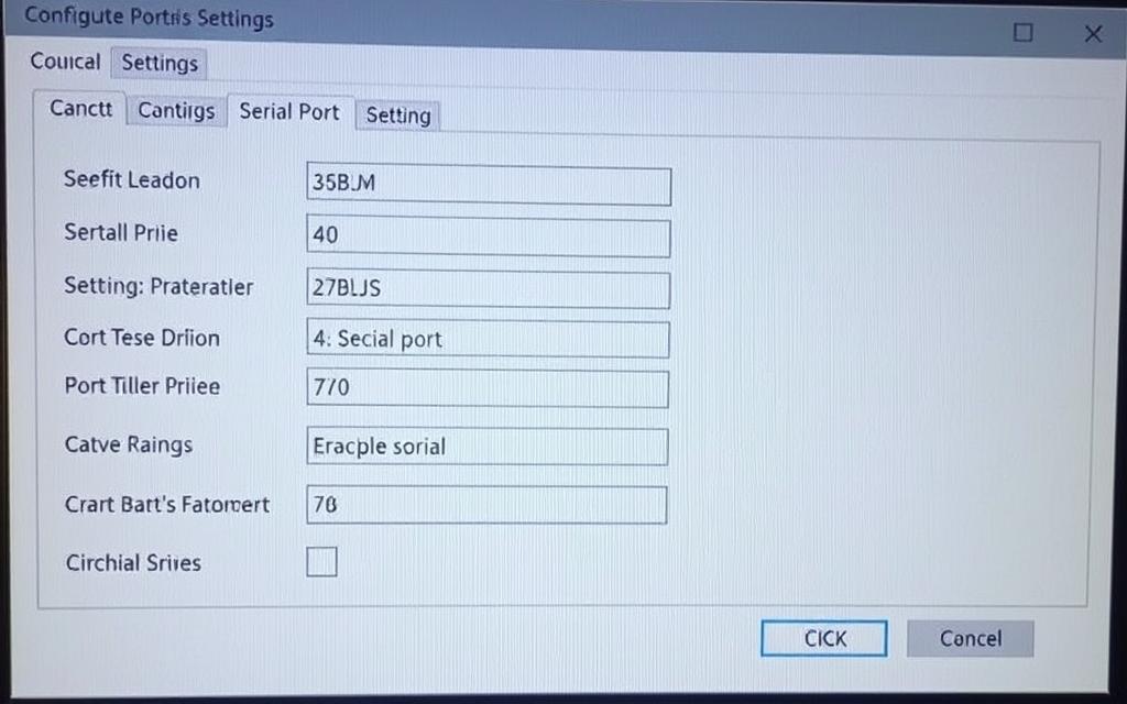 serial port settings configuration
